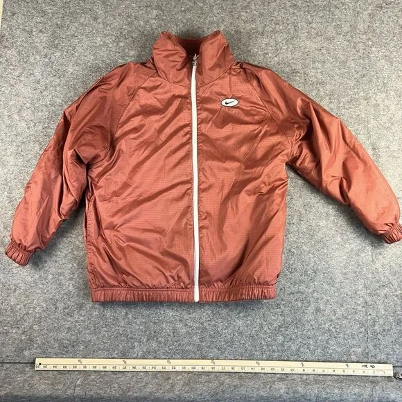 Nike Reversible Big Swoosh Sherpa Jacket‎ Women’s Pink/Redwood - Picture 5 of 6